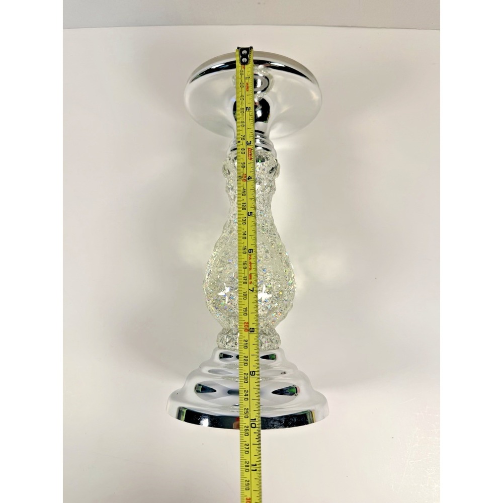 Bath And Body Works Silver Swirling Glitter Candle Pedestal Light Up 10" - Picture 8 of 8